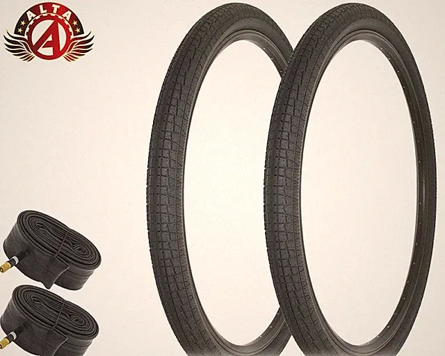 2 ALTA 29 X 2.30 FREESTYLE/BMX BICYCLE BLACK TIRE BLOCK w/48mm SCHRADER TUBES.