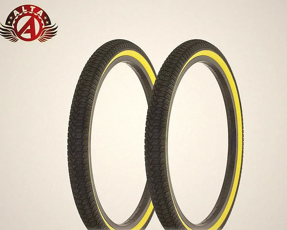 2 Alta Performance BMX BICYCLE Infection FREESTYLE TIRE 20" x 1.75" BLACK/GUM.