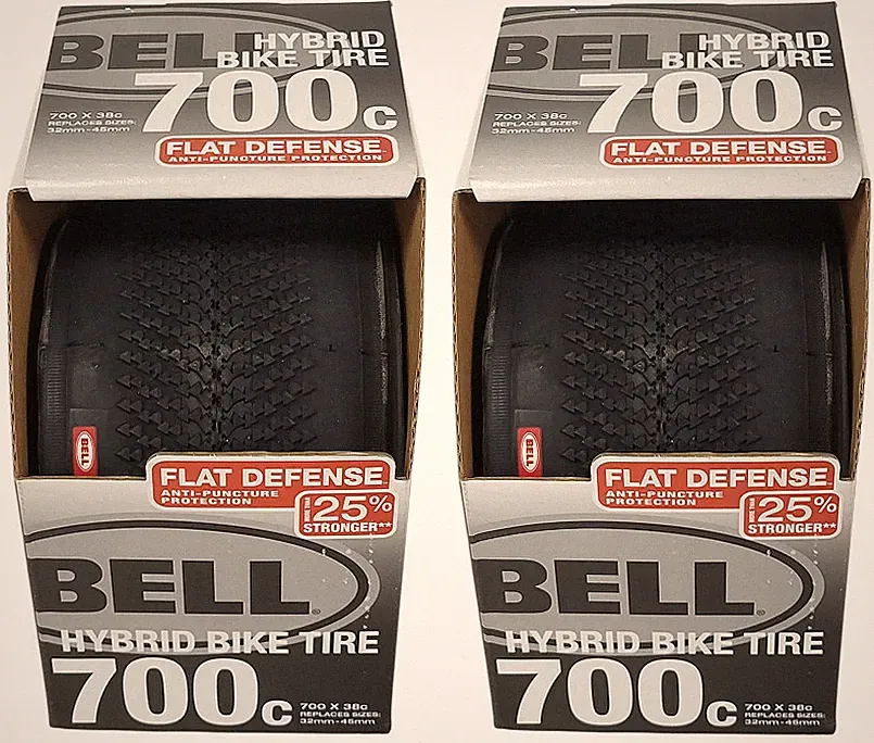 2-PACK Bell 700c Defense Hybrid Bike Bicycle Tire Anti-Puncture Tires 32-45 MM