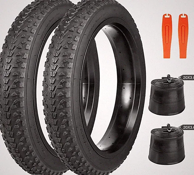 2 Pack E Bike Tire Fat Bike Tire 20"x3.0 Electric Bicycle Tire With 2 Tubes 20x3