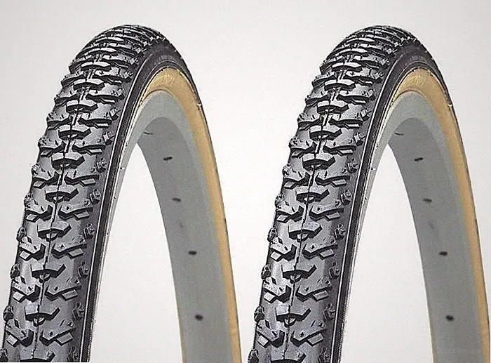 2 PAK KENDA K161 CycloCross 27" x 1-3/8" Gum Wall Winter Bike Tire Road Knobby