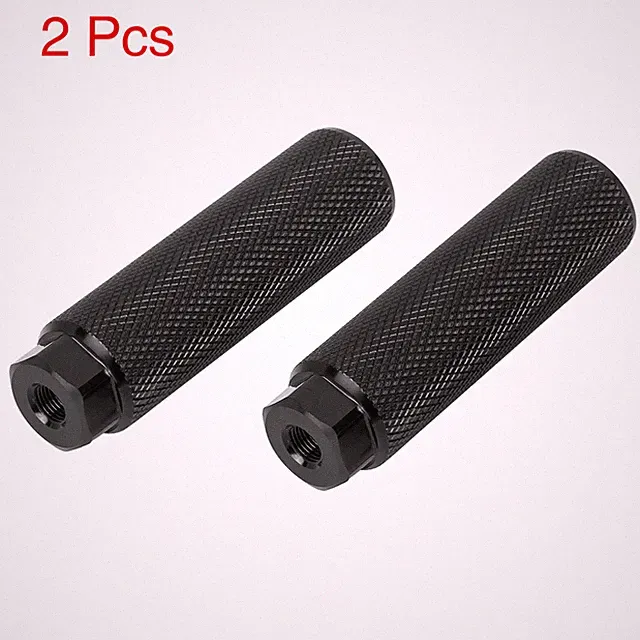 2 Pcs Aluminum Alloy Cylinder for BMX Bicycle Axle Rear Foot Pegs Footrest Black