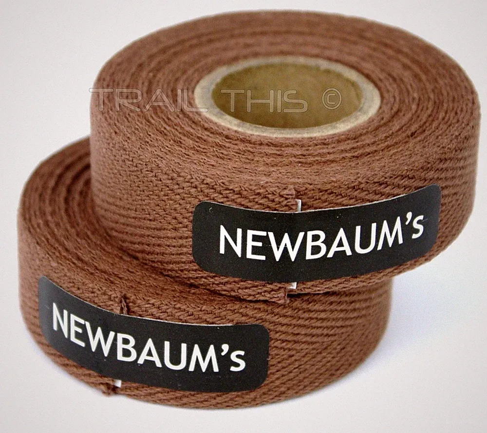2-Rolls Newbaum's Brown Cotton Cloth Road Bicycle Handlebar Drop Bar Tape Wrap