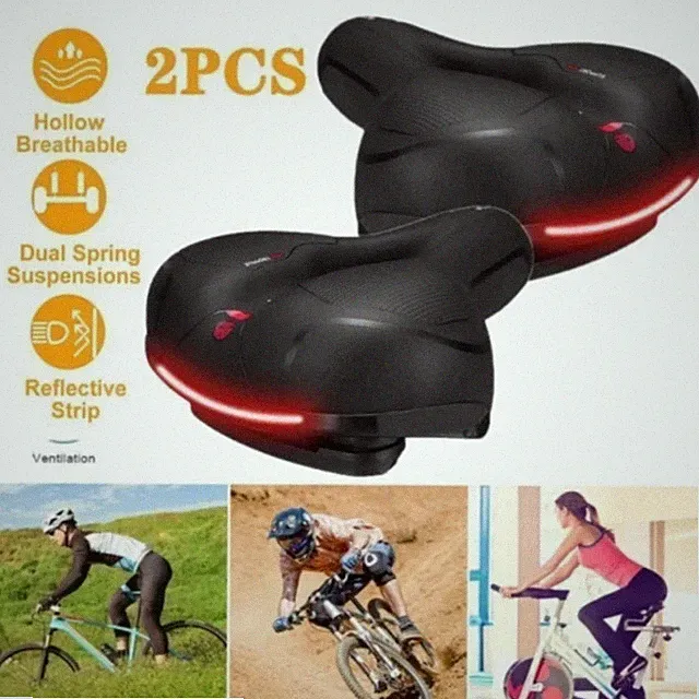 2Pack Wide Big Bum Bike Bicycle Saddle Seat Gel Cushion Sporty Soft Comfort Pad