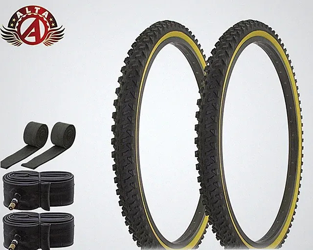 ALTA BICYCLE Performance DURABLE 26 x 2.00 GUM WALL MTB KNOBBY Tires 6pc SET.