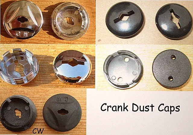 Bicycle Bottom Bracket Crank Arm Dust Cover Caps Set of 2 Chrome or Black