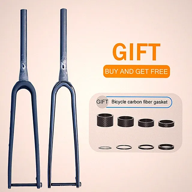 Carbon Fiber Rigid Fork for 700x45C Gravel Road Bike 12*142mm Thru Axle