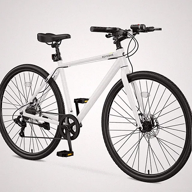 EOYOBIKE Hybrid Bike Aluminum 700C(29in )8Speed Disc Brakes City commute Bicycle