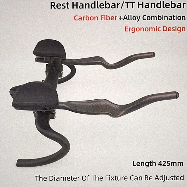 Fixed Gear Road Bike Triathlon Time Trial Carbon Extended TT Rest Handlebar