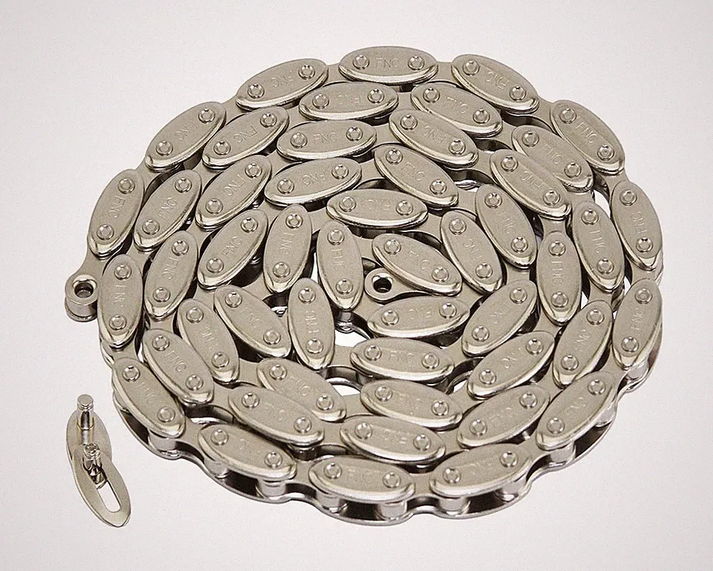 FNC Olive BMX Bicycle Chain 1/2” x 1/8” 100 Links Single Speed Silver Freestyle.