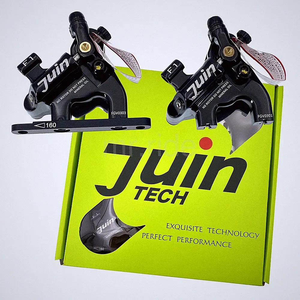 JUIN Tech F1 Hydraulic Flat mount Road/CX Bike Disc Brake set W/160 rotors Black