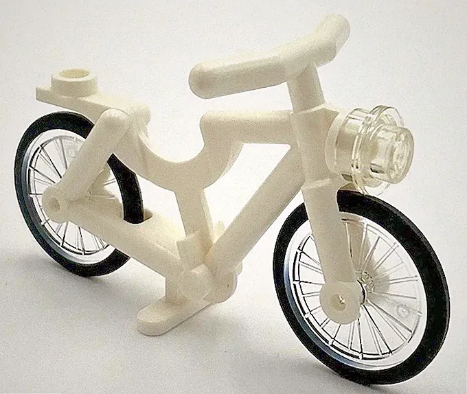 LEGO City Town - White Bicycle - Bike with Handlebars - Complete Assembly [New]