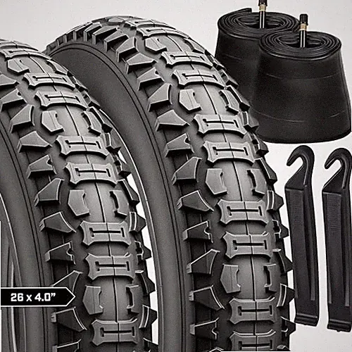 Revere 26x4.0 Fat Tire E-Bike Replacement All-Terrain 2 Tires 2 Tubes