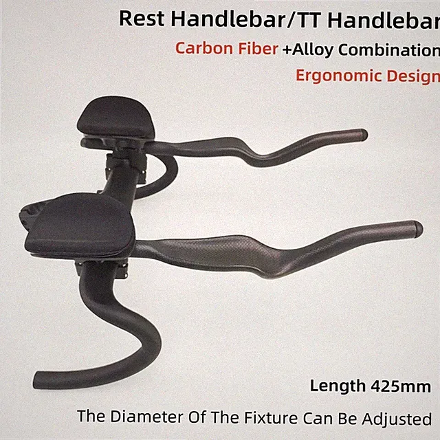 Road Fixed Gear Bike Triathlon Time Trial 3K Carbon Extended TT Rest Handlebar